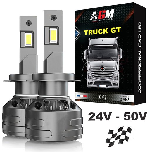 Kit Ampoules LED H7 TRUCK GT-150 Watts - 23 000 Lumens - Blanc 6500K Kit Ampoules LED H7 TRUCK GT-150 Watts - 23 000 Lumens - Blanc 6500K