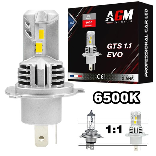 H4 GTS 1.1 Slim ventilated LED bulb, 35 watts, 5050 lumens, white 6500K