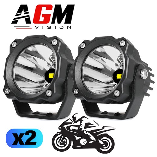 ZESTAW 2 REFLEKTORÓW LED DO MOTOCYKLA RACE COMBO 50W - BIAŁY 6000K