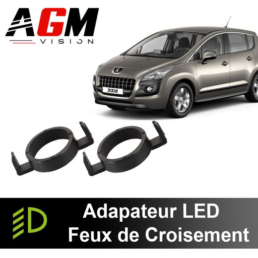 Pakke med 2 LED-adaptere til nærlys Peugeot 3008 (2009-2017) Pakke med 2 LED-adaptere til nærlys Peugeot 3008 (2009-2017)