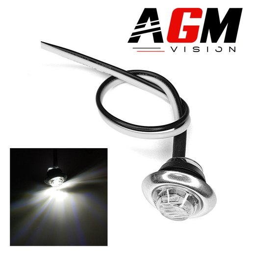Pyöreä kromattu LED-äärivalo (valkoinen) - Ø 2 cm