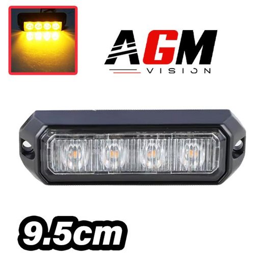 Feu de pénétration 4 LED strobe puissant orange 9,5 cm Feu de pénétration 4 LED strobe puissant orange 9,5 cm