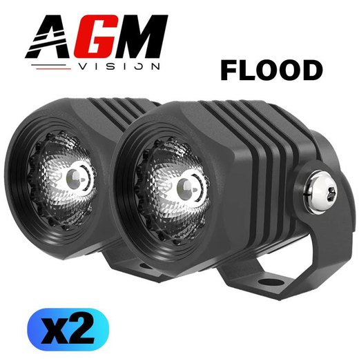 KIT 2 MINI PHARES LED MOTO RONDS GT-FLOOD 35W
