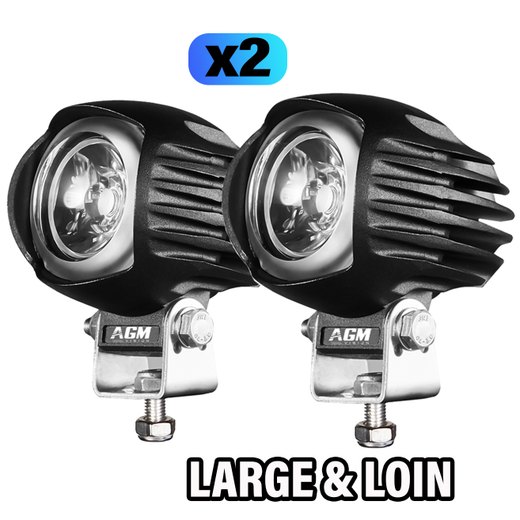 KIT 2 PHARES LED MOTO RONDS RACING 40W