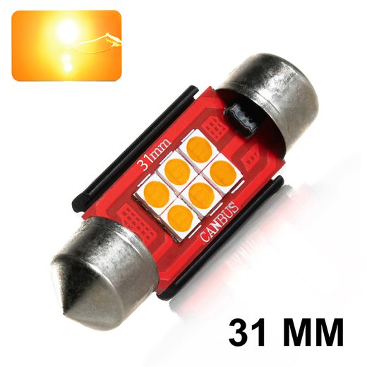 NAVETTE LED-C3W-31MM-F12 Camion 24V (Orange) NAVETTE LED-C3W-31MM-F12 Camion 24V (Orange)
