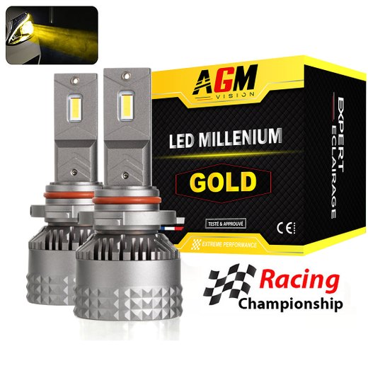 Kit Becuri LED H10 MILLENIUM GOLD - 130 WATTS, 24 480 LUMENI, GALBEN 2700K Kit Becuri LED H10 MILLENIUM GOLD - 130 WATTS, 24 480 LUMENI, GALBEN 2700K