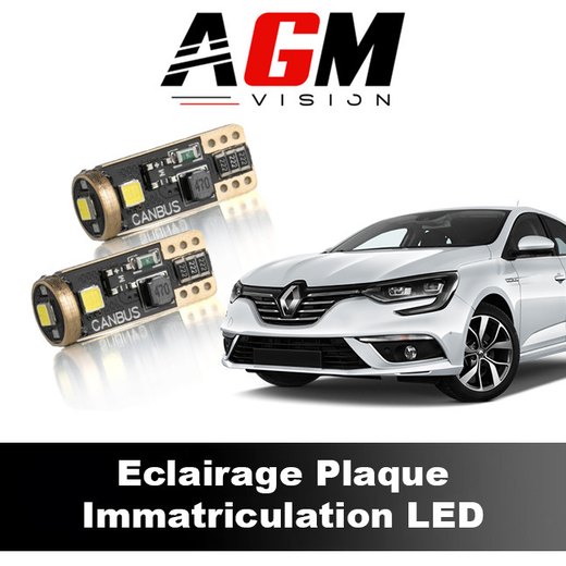 Pack éclairage plaque d'immatriculation LED Renault Megane 4 2016 à 2023 Pack éclairage plaque d'immatriculation LED Renault Megane 4 2016 à 2023