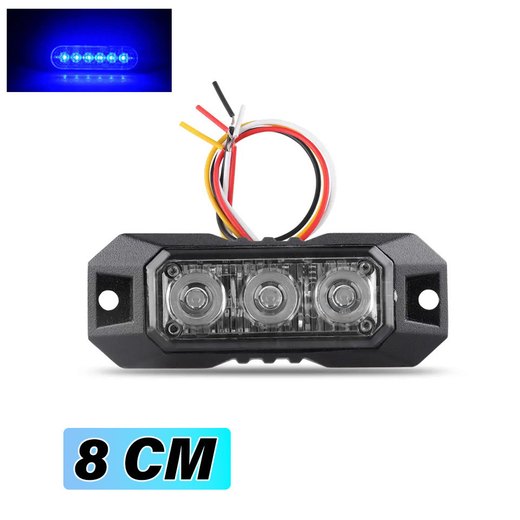 LED genomträngningsljus blå blixt 8 cm