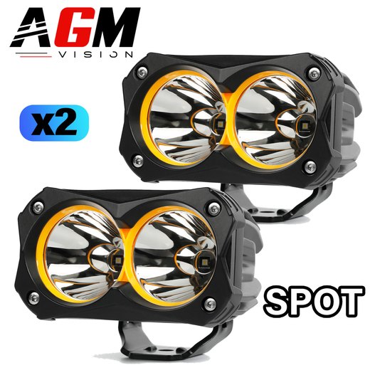 KIT 2 LED-BJÆLKER TIL MOTORCYKEL DUAL HYPER SPOT 60W - HVID +/- 5800K KIT 2 LED-BJÆLKER TIL MOTORCYKEL DUAL HYPER SPOT 60W - HVID +/- 5800K