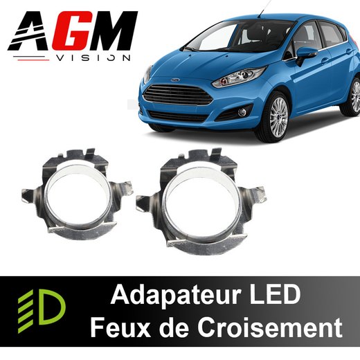 Pachet 2 adaptoare LED pentru faruri de întâlnire Ford Fiesta MK6 2008 - 2012 (cu far lenticular)