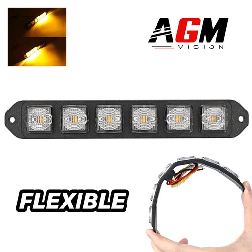 LED flexibilní oranžové průnikové světlo s blikáním 19 cm