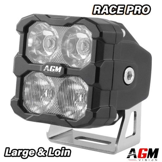 Fyrkantig LED-strålkastare Race Pro 60W + orange positionsljus Fyrkantig LED-strålkastare Race Pro 60W + orange positionsljus