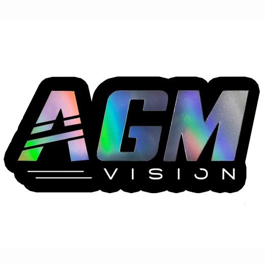 Autocollant AGM Vision holographique avec contour noir (12 cm)