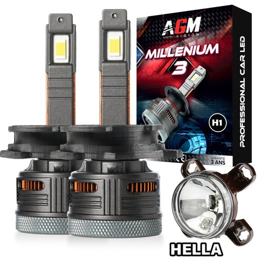 Kit LED H1 MILLENIUM 3 + adaptateur HELLA, Camping-car, Tracteur Kit LED H1 MILLENIUM 3 + adaptateur HELLA, Camping-car, Tracteur