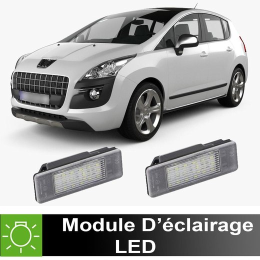 LED-PAKKE Nummerpladelys Peugeot 3008 fra 2009 til 2016 LED-PAKKE Nummerpladelys Peugeot 3008 fra 2009 til 2016