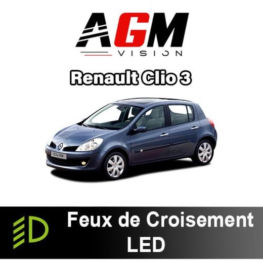 PACK LED Feux de croisement Renault Clio 3 de 2005 à 2009 PACK LED Feux de croisement Renault Clio 3 de 2005 à 2009