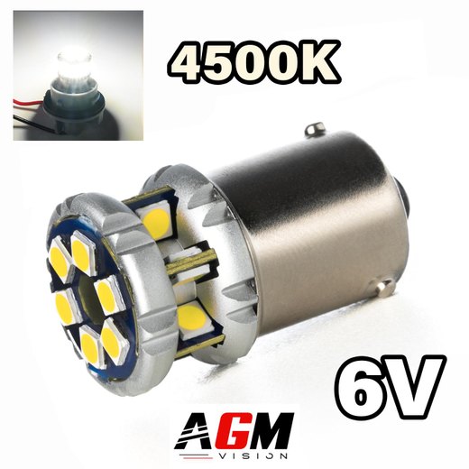 Bec LED R5W-R10W Mini Ultra Power Alb Cald 4500K 6V Bec LED R5W-R10W Mini Ultra Power Alb Cald 4500K 6V