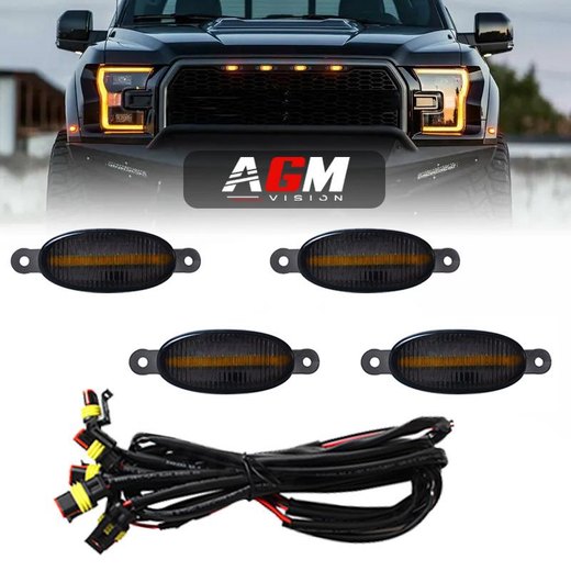 Pack de 4 veilleuses LED orange fumée à vis pour calandre Pack de 4 veilleuses LED orange fumée à vis pour calandre