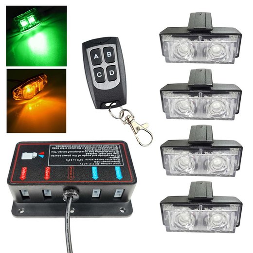 PAKIET 4 LAMP STROBOSKOPOWYCH LED DO GRILLA (ZIELONY / POMARAŃCZOWY) PAKIET 4 LAMP STROBOSKOPOWYCH LED DO GRILLA (ZIELONY / POMARAŃCZOWY)