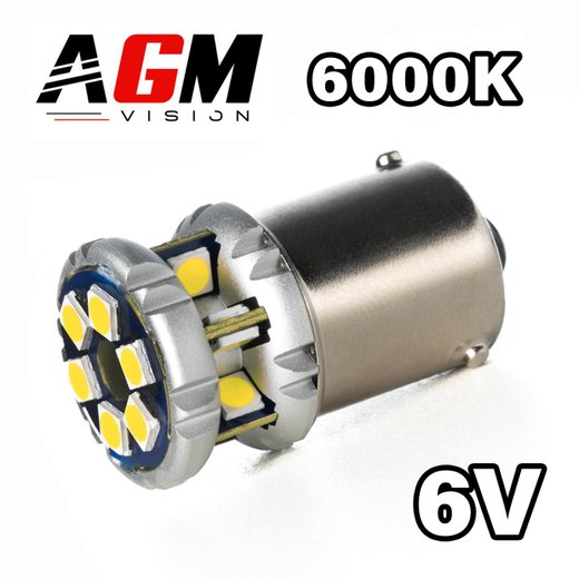 LED-lamppu R5W-R10W Valkoinen 6000K Mini Ultra Power 6V LED-lamppu R5W-R10W Valkoinen 6000K Mini Ultra Power 6V
