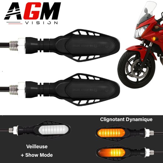 Κιτ 2 φλας μοτοσικλέτας LED Aerodark 2 σε 1 - Δυναμικό φλας + λευκό φως θέσης + κινούμενη εικόνα κατά την εκκίνηση Κιτ 2 φλας μοτοσικλέτας LED Aerodark 2 σε 1 - Δυναμικό φλας + λευκό φως θέσης + κινούμενη εικόνα κατά την εκκίνηση