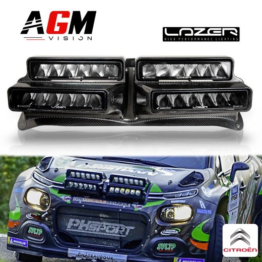 Hiilikuituinen rallikuori, jossa 4 Lazer LED -valopaneelia – Citroën C3 Hiilikuituinen rallikuori, jossa 4 Lazer LED -valopaneelia – Citroën C3