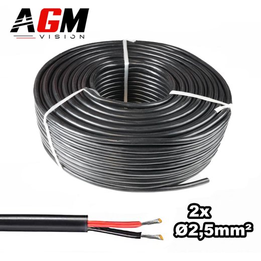 Cablu electric Premium izolat în silicon: 2 fire, secțiune de 2,5 mm² - 1 metru