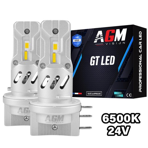 Kit Pærer LED H15 GT - HVIT 6500K – Spesial for lastebiler og tunge kjøretøy (24V til 48V) Kit Pærer LED H15 GT - HVIT 6500K – Spesial for lastebiler og tunge kjøretøy (24V til 48V)