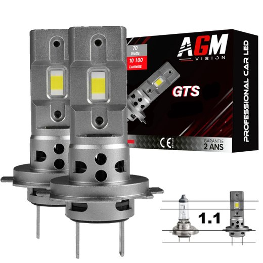 Kit lampadine LED H7 GTS 12V - Ventilato, dimensioni mini e potente, 60 W, 9000 lumen, bianco 6500K Kit lampadine LED H7 GTS 12V - Ventilato, dimensioni mini e potente, 60 W, 9000 lumen, bianco 6500K