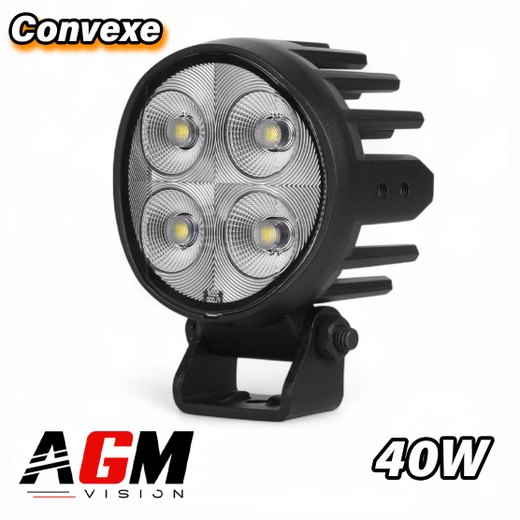 Rund konveks LED-arbeidslys 40 watt - 120° bredt spektrum Rund konveks LED-arbeidslys 40 watt - 120° bredt spektrum