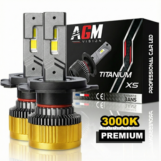 Kit ampoules LED H4 TITANIUM XS jaune 3000K