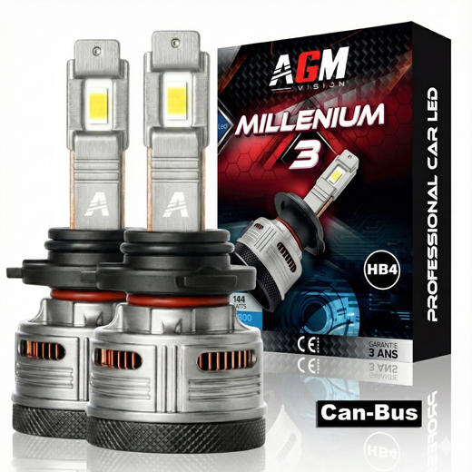 Kit ampoules LED HB4 - 9006 Millenium 3 Ultra Can-bus V2, 144 Watts