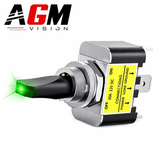 Comutator basculant cu indicator LED verde Comutator basculant cu indicator LED verde