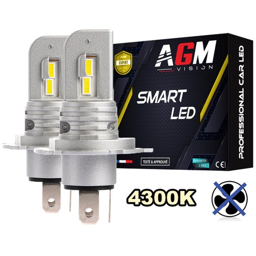 Kit Ampoules LED H4 SMART Blanc chaud 4300K