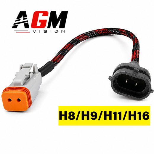 Adaptateur d'alimentation H8/H9/H11/H16 femelle vers Deutsch DT 2 broches Adaptateur d'alimentation H8/H9/H11/H16 femelle vers Deutsch DT 2 broches