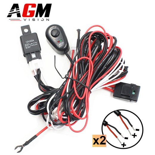 Kit câblage universel Access 2 sorties (+) et (-) pour 2 phares LED ou barres LED Kit câblage universel Access 2 sorties (+) et (-) pour 2 phares LED ou barres LED