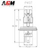Ampoule LED R2 P45t GT - jaune 3000 K - moto ancienne