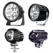 Round LED motorcycle auxiliary light