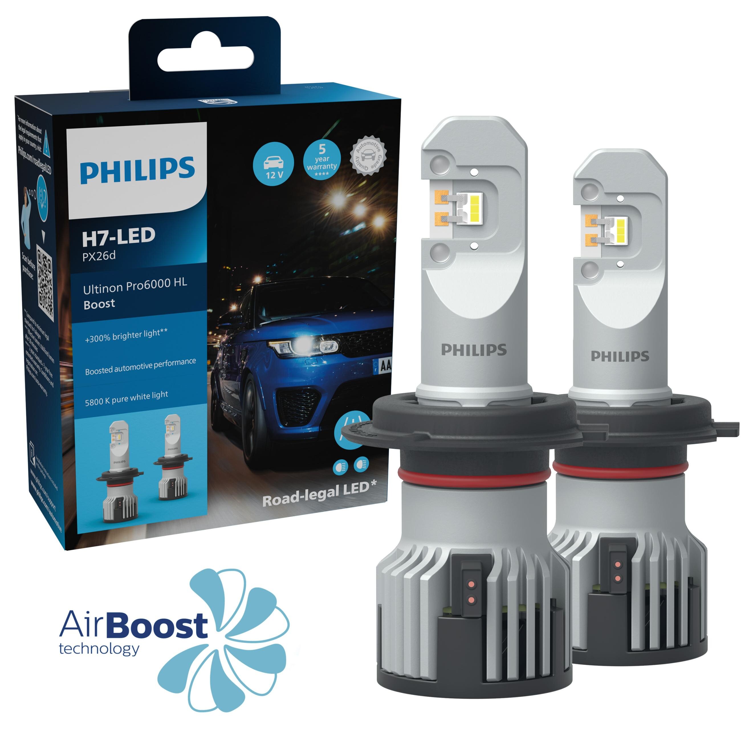 Kit lâmpadas H7 LED homologadas para estrada Philips Ultinon Pro6000 Boost Kit lâmpadas H7 LED homologadas para estrada Philips Ultinon Pro6000 Boost