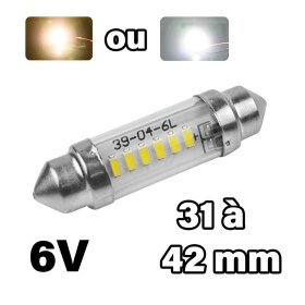 LED C5W festoonlamp van 31, 36, 39mm, 42mm, 6V, Vintage, 4000k - 6000K - AGM Vision