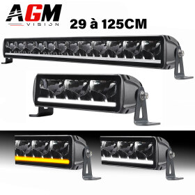 デュアルホライゾンLEDバー、ロングレンジ、29～125CM、ホワイト＆オレンジのスモールライト - AGM Vision
