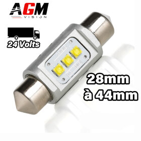 Navette LED ENDURA GT Peso Pesado (Branco): C3W, C5W, C7W, C10W de 28 a 44mm - AGM Vision