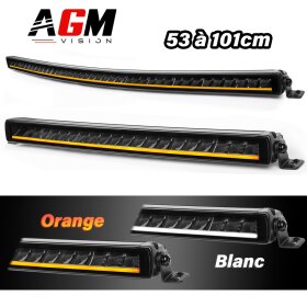 曲面LEDバー コンボ、広範囲＆遠距離、ホワイト＆オレンジナイトライト - 53～101CM - AGM Vision