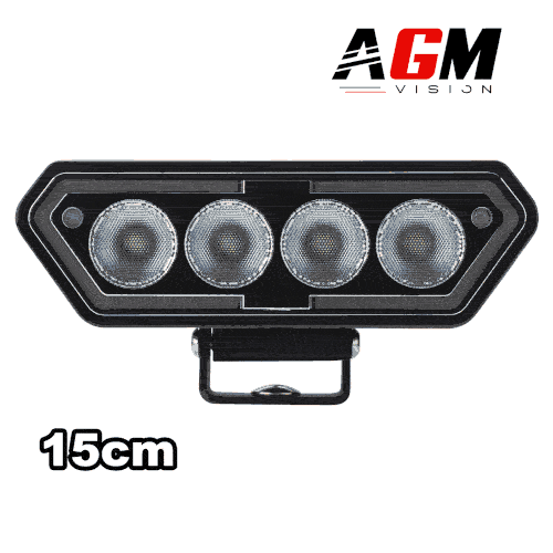 Faro LED di retromarcia rettangolare: luce di posizione rossa fissa e stroboscopio arancione (flash) - AGM Vision