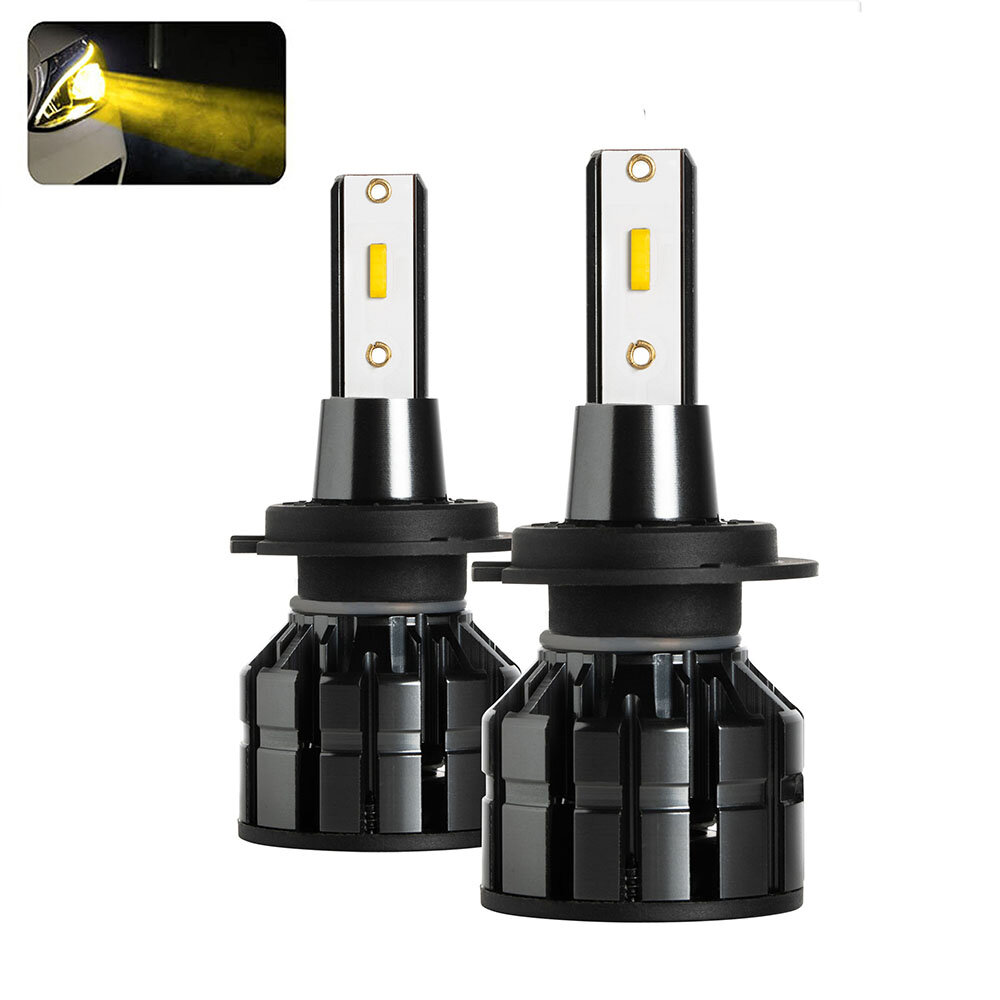Vintage yellow H7 LED bulbs 3000 K, 50 W, powerful, classic vehicle and competition Vintage yellow H7 LED bulbs 3000 K, 50 W, powerful, classic vehicle and competition