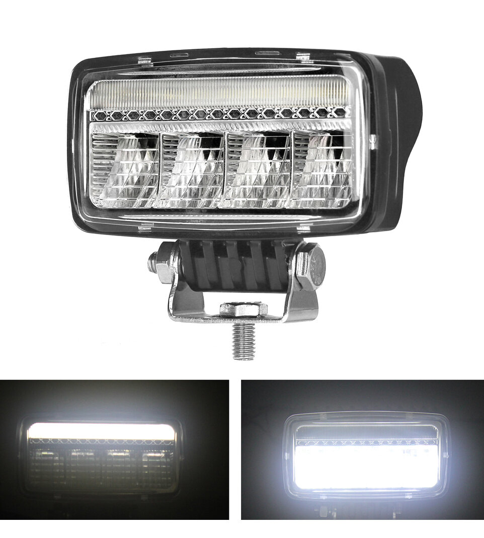FAROL LED RETANGULAR DIFUSÃO+ DRL BRANCO FAROL LED RETANGULAR DIFUSÃO+ DRL BRANCO