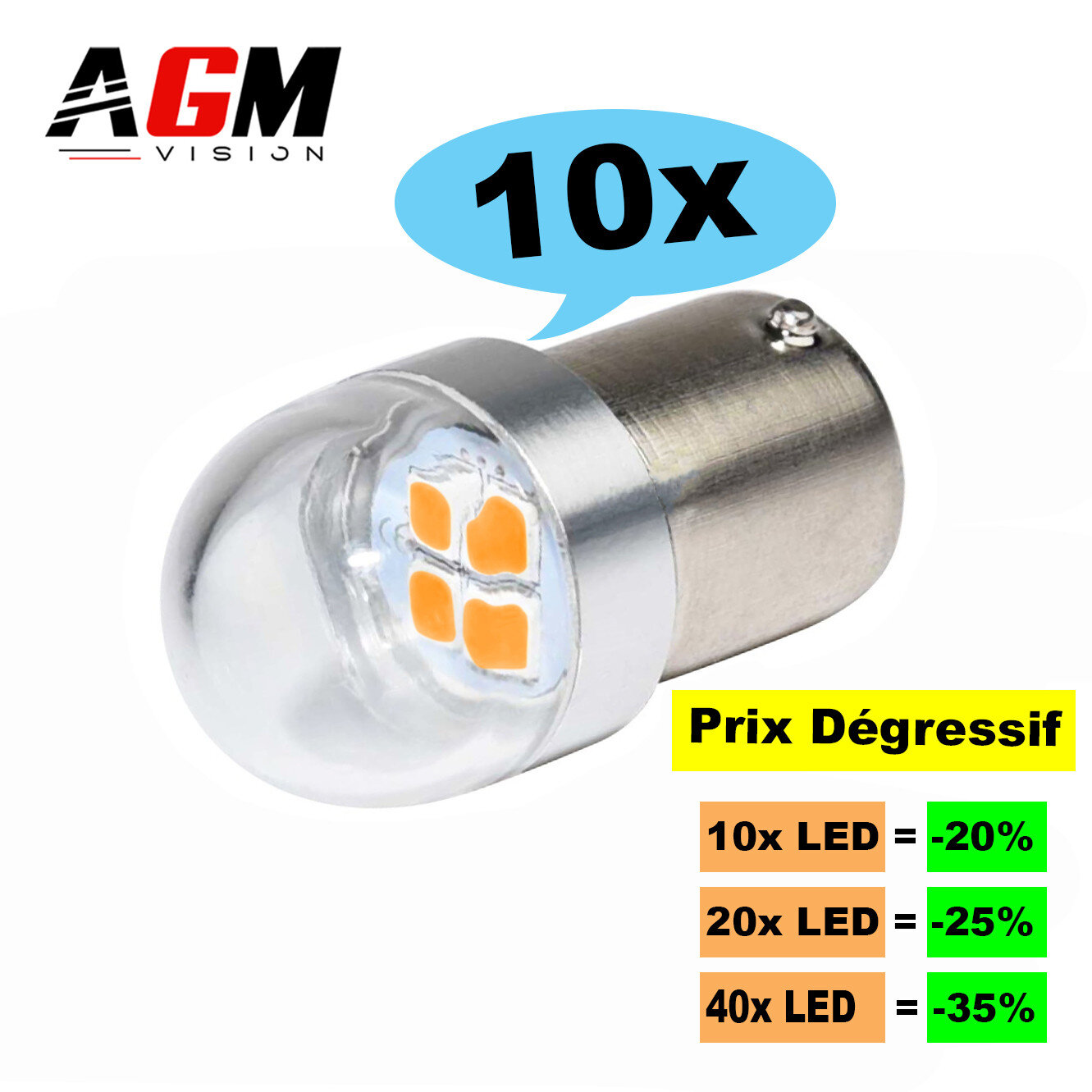 Satz 10 LED-Lampen R5W-R10W MIRAGE (orange) Satz 10 LED-Lampen R5W-R10W MIRAGE (orange)