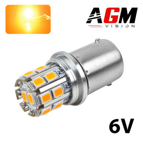 Lâmpada LED P21W 6V Clássica (Laranja) - AGM Vision