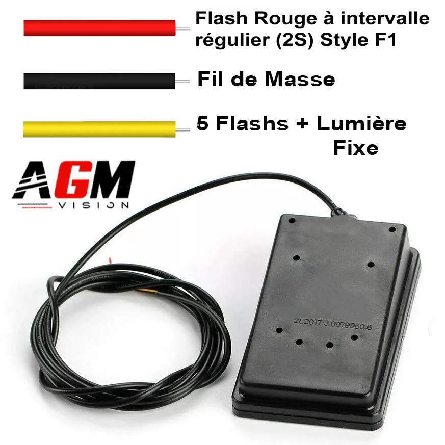 Feu Stop Strobe puissant rectangle rouge compact performant accessoire