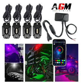 Kit 4 RGB LED wheel lights + Super White 30 W - AGM Vision